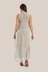 Long shirt dress with round collar